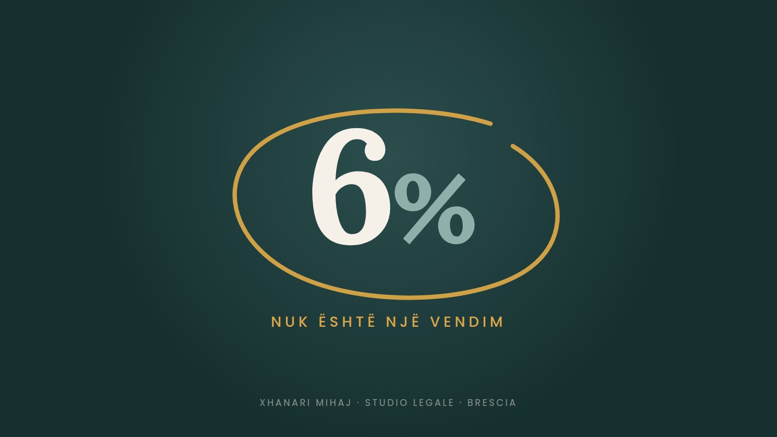 Një 6% i rrethuar me dorë, me shkrimin: nuk është një vendim